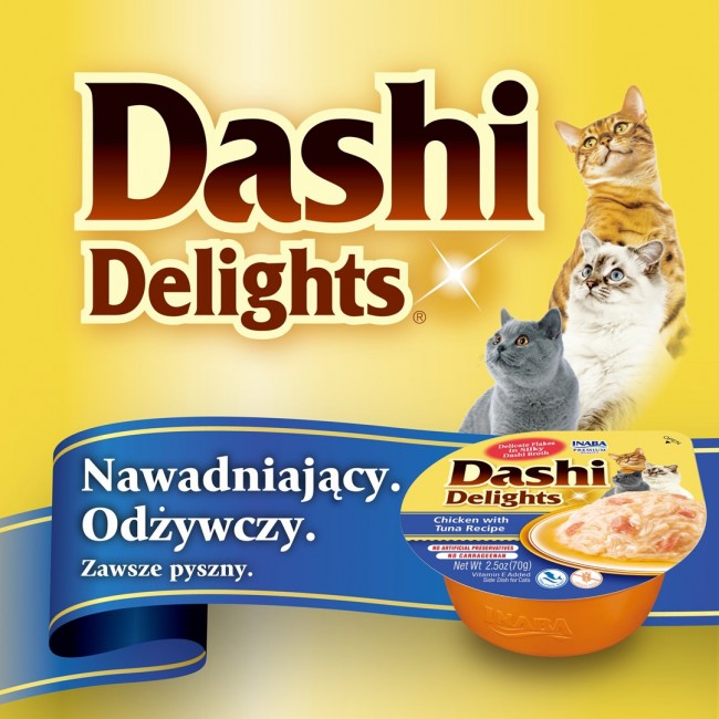 INABA Dashi Delights chicken tuna & salmon bouillon - cat treat - 70g INABA Dashi Delights chicken tuna & salmon bouillon - cat treat - 70g