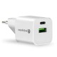everActive GaN SC-390Q wall charger with USB QC3.0 socket and USB-C PD PPS 30W