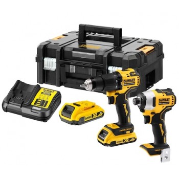 18V set: drill-drill ud+curl DCD709&DCF809 2xaku 2AH,Charge