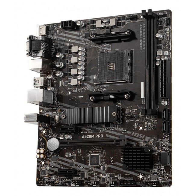 MSI A520M PRO motherboard AMD A520 Socket AM4 micro ATX