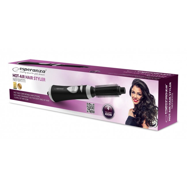 Esperanza EBL001K hair styling tool Hot air brush Black 1.6 m 400 W Esperanza EBL001K hair styling tool Hot air brush Black 1.6 m 400 W