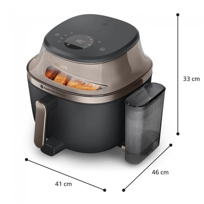 Philips 5000 series NA547/07 fryer Single 7.2 L Stand-alone 2000 W Hot air fryer Black, Gold Philips 5000 series NA547/07 fryer Single 7.2 L Stand-alone 2000 W Hot air fryer Black, Gold