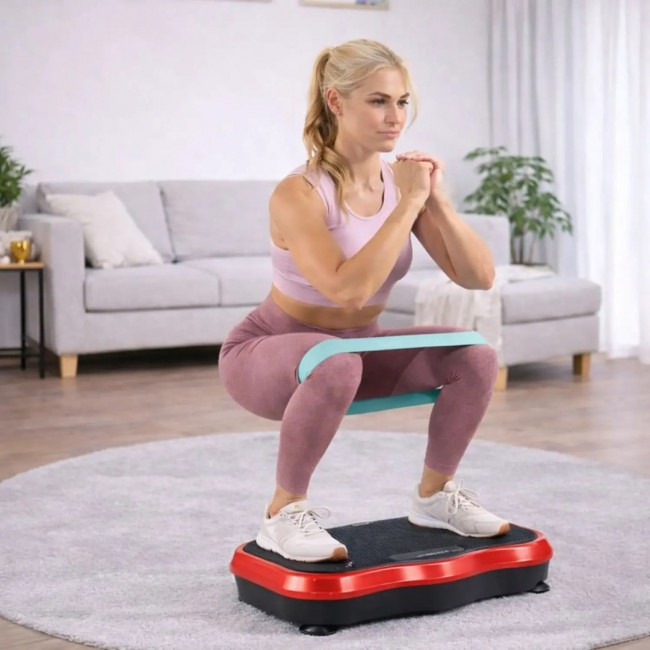 Extralink Moonwalk Spin Move Platofrma Wibracyjna do Cwiczen Fitness 200W czerwona