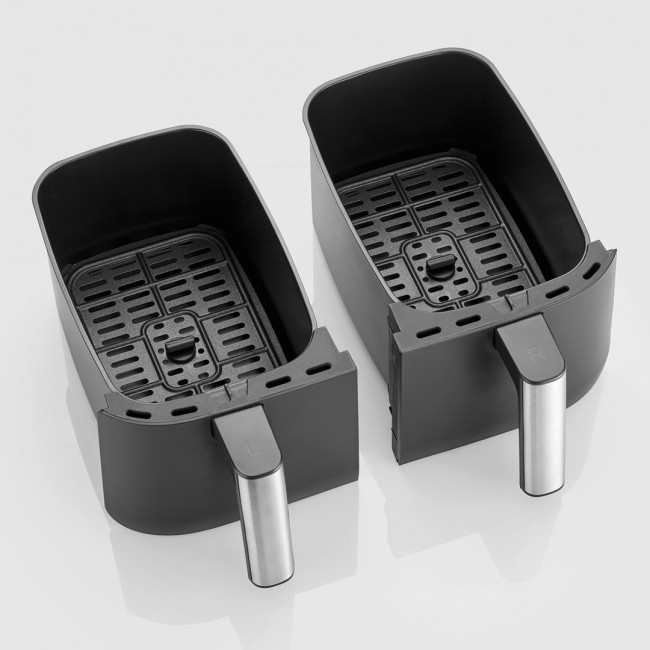 Severin FR 2453 fryer Double 3.25 L Stand-alone 2850 W Hot air fryer Black, Silver