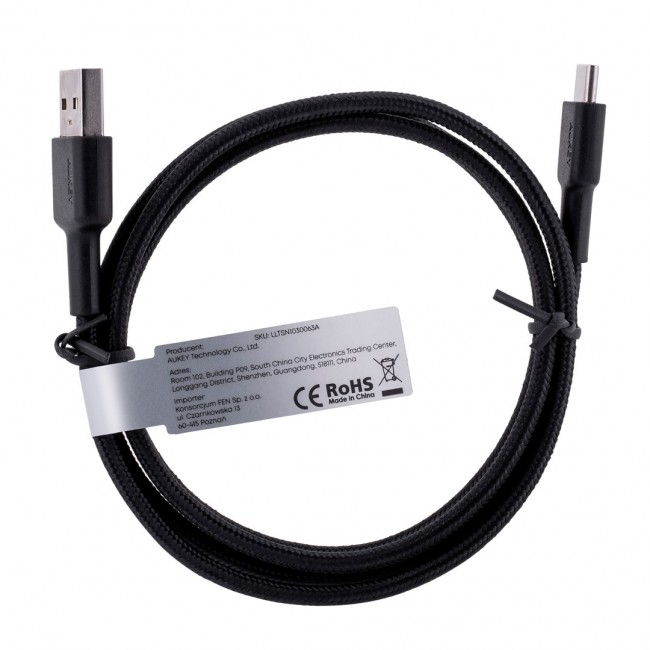 AUKEY CB-CD30 USB cable 0.9 m USB A USB C Black