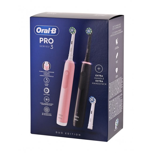 Oral-B Pro 3 3900N Gift Edition Adult Rotating-oscillating toothbrush Black, Pink Oral-B Pro 3 3900N Gift Edition Adult Rotating-oscillating toothbrush Black, Pink