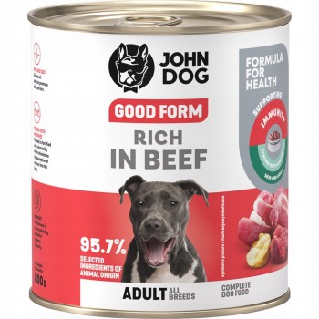 JOHN DOG Good Form Rich in beef - wet dog food - 800g
