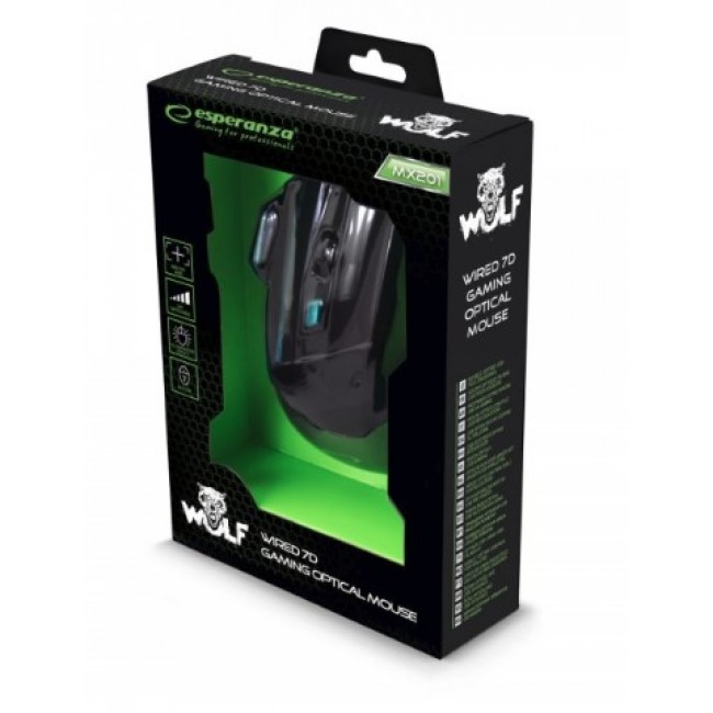 Esperanza EGM201B mouse USB Type-A Optical 2400 DPI Right-hand