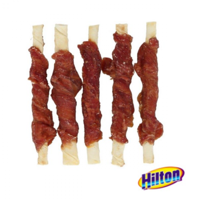 HILTON Duck wrap white rawhide stick - dog chew - 500g HILTON Duck wrap white rawhide stick - dog chew - 500g
