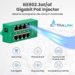 Extralink Gigabit PoE Injector 4 Portowy Active, 4 ports Gigabit 802.3at/af, Mode A