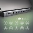 Axagon HMC-4KX3 USB 5Gbps hub, 3x USB-A, 2x HDMI, DP, RJ-45, SD/microSD, audio, PD 100W