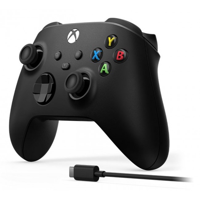 Microsoft Xbox Wireless Controller + USB-C Cable Black Bluetooth/USB Gamepad Analogue / Digital PC, Xbox One, Xbox One S, Xbox One X, Xbox Series S, Xbox Series X