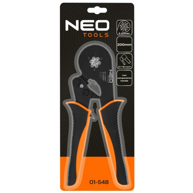 NEO TOOLS ferrule crimping pliers, 6 jaws, ferrule range 0.1 16 mm 