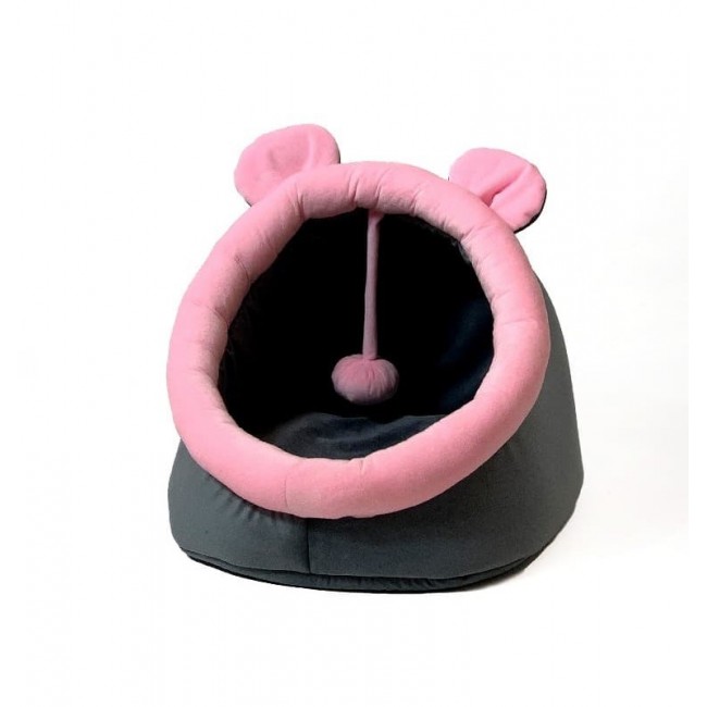 GO GIFT cat bed - graphite-pink - 40x45x34 cm