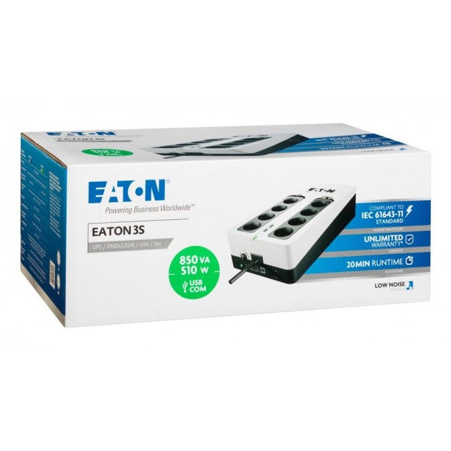 Eaton | UPS | 3S 850 DIN | 850 VA | 510 W | V Eaton | UPS | 3S 850 DIN | 850 VA | 510 W | V
