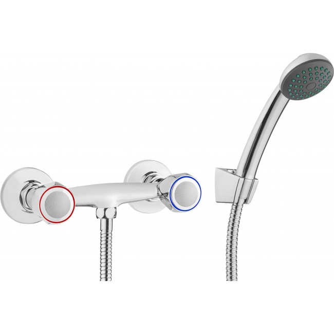 Wall-mounted shower faucet with shower set Wall-mounted shower faucet with shower set