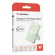 Verbatim Charge 'n' Go Magnetic Wireless Power Bank with stand - 10000 mAh Green