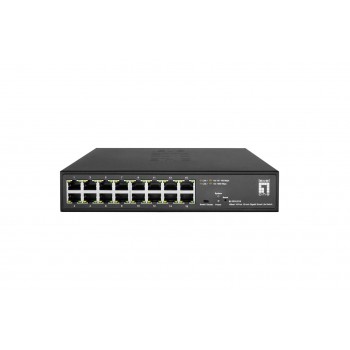 LevelOne Hilbert 10 16-Port Gigabit Smart Lite Switch, 16 x Gigabit RJ45 (10/100/1000)