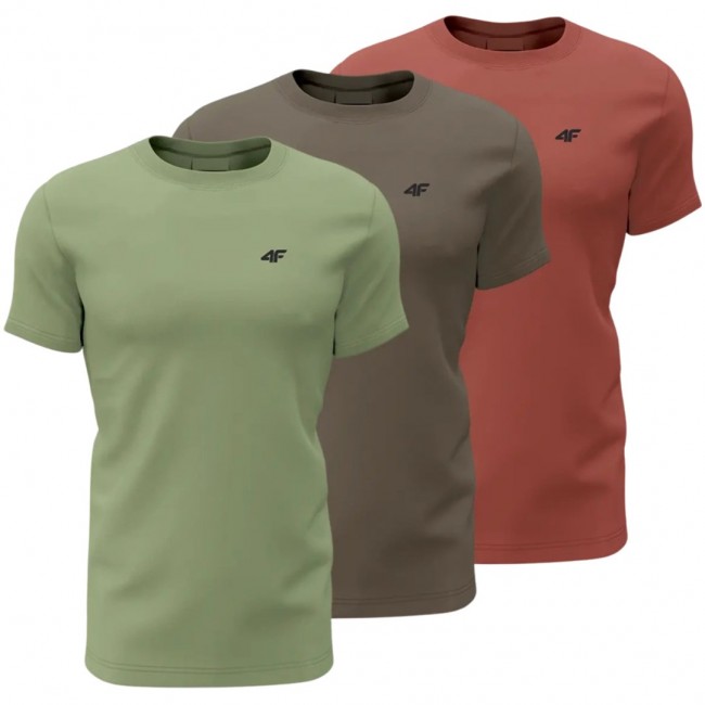 Koszulka męska 4F M4480 zielona, brązowa, bordowa 4FWSS26TTSHM4480 90S 5XL