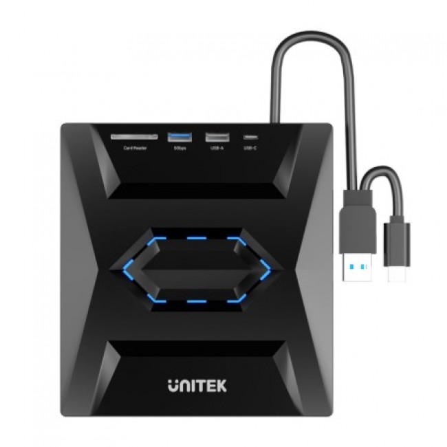 UNITEK External DVD/CD Burner with 5 Gbps USB Hub