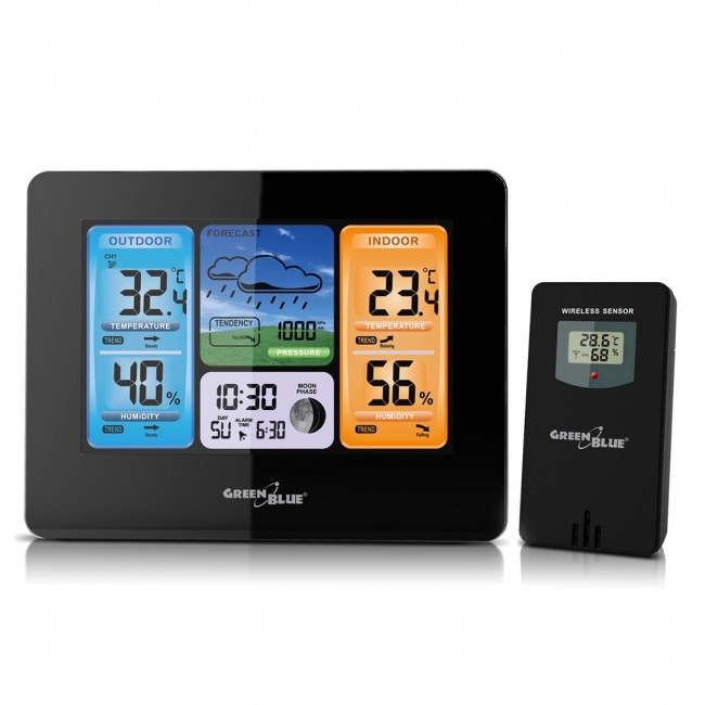 Greenblue GB526 digital weather station Black Battery