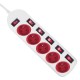 Maclean power strip, 5 socket extension cable, with switches, 250VAC/10A, 1.5m, MCE204 R/W Maclean power strip, 5 socket extension cable, with switches, 250VAC/10A, 1.5m, MCE204 R/W