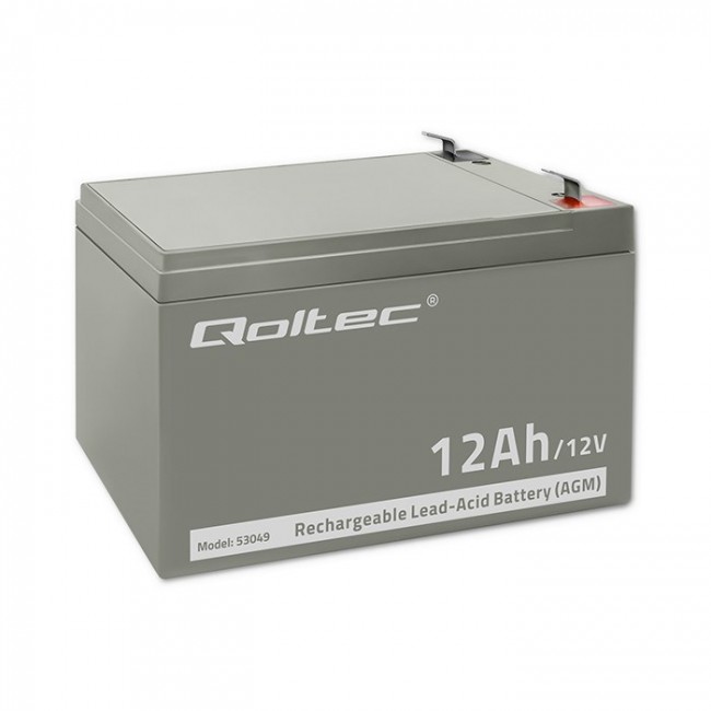 Qoltec 53049 AGM battery | 12V | 12Ah Qoltec 53049 AGM battery | 12V | 12Ah