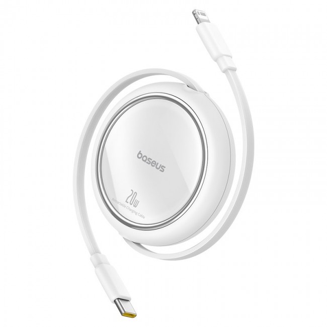 Baseus Free2Pull - 20 W USB-C to Lightning Retractable Cable, 1 m (white)