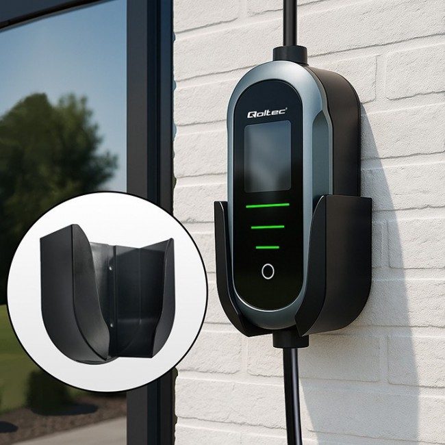 Qoltec Mobilna adowarka do samochodu elektrycznego EV i hybryd z regulacją 2w1 Typ2 | 11kW | 400V | CEE 16A | Wi-fi | TUYA | SMART LIFE | LCD | Przeno na | Wallbox | 5m