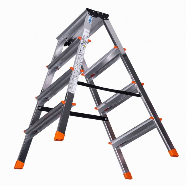 Krause Dopplo double-sided step ladder silver Krause Dopplo double-sided step ladder silver