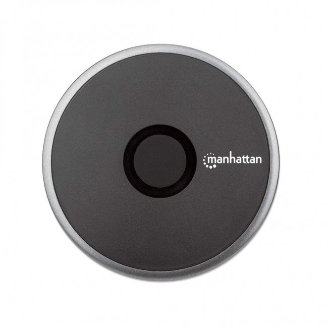 Manhattan Smartphone Wireless Charging Pad, QI certified, 10W, 7.5W and 5W charging, USB-C to USB-A cable included, USB-C input into pad, Cable 1.5m, Black, Three Year Warranty, Boxed Manhattan Smartphone Wireless Charging Pad, QI certified, 10W, 7.5W and 5W charging, USB-C to USB-A cable included, USB-C input into pad, Cable 1.5m, Black, Three Year Warranty, Boxed