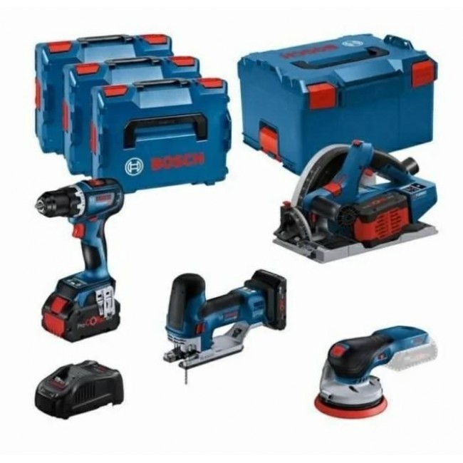 BOSCH. 18V COMBO KIT (GSR 18V-90C +GKT 18V-52GC +GST 18V-155 SC +GEX 18V-125) 1xPC4,0Ah 2xPC5,5Ah ... BOSCH. 18V COMBO KIT (GSR 18V-90C +GKT 18V-52GC +GST 18V-155 SC +GEX 18V-125) 1xPC4,0Ah 2xPC5,5Ah ...