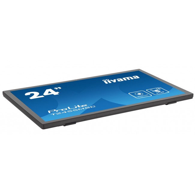 iiyama 24 multi-touch monitor with edge-to-edge glass, anti fingerprint coating , integrated webcam and a flexible stand