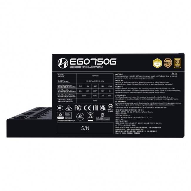 Power Supply Unit Lian Li EDGE EG750 80 PLUS Gold, PCIe 5.1, ATX 3.1 - 750 Watt, black Power Supply Unit Lian Li EDGE EG750 80 PLUS Gold, PCIe 5.1, ATX 3.1 - 750 Watt, black