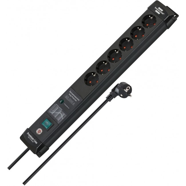 Brennenstuhl 1951160401 power extension 3 m 6 AC outlet(s) Indoor Black