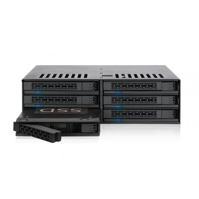 Icy Dock MB326SP-B disk array 0 TB Rack (1U) Black