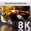 UNITEK 8K Braided Nylon 1M HDMI cable HDMI Type A (Standard) Grey