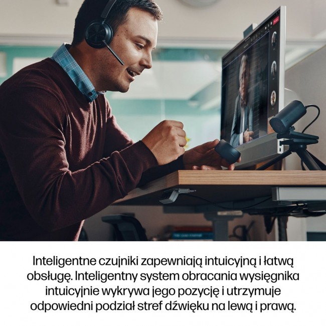 HP Poly Voyager Focus 2 Microsoft Teams Certified USB-C-C Headset +USB-C/A Adapter +Charging Stand