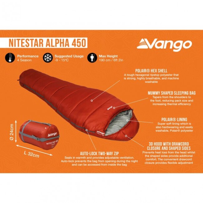 VANGO NITESTAR ALPHA 450 SLEEPING BAG