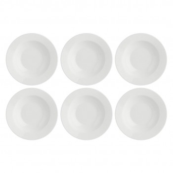 LA PORCELLANA BIANCA ESSENZIALE Set of 6 soup plates with rim 23 cm