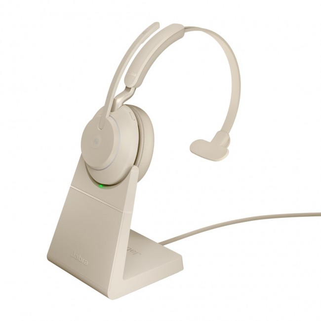 Jabra Evolve2 65 USB-A Beige MS Chrg stand Mono