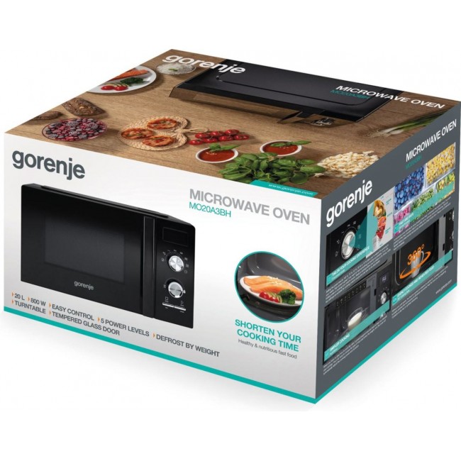 Gorenje MO20A3BH Black Combination microwave Countertop 20 L 800 W Gorenje MO20A3BH Black Combination microwave Countertop 20 L 800 W