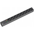 Bachmann 19'' 2m 8x Schuko H05VV-F 3G 1.50mm power extension 8 AC outlet(s) Black