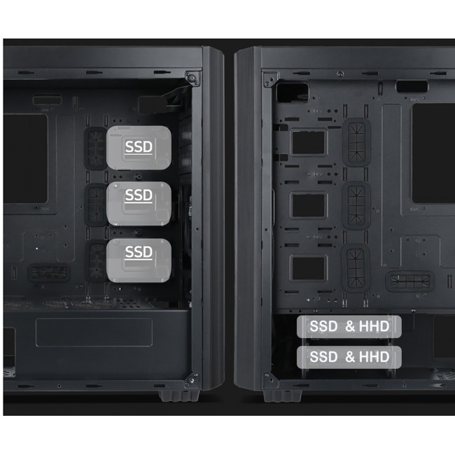Gembird Fornax K500 ATX computer case, Midi Tower, Black
