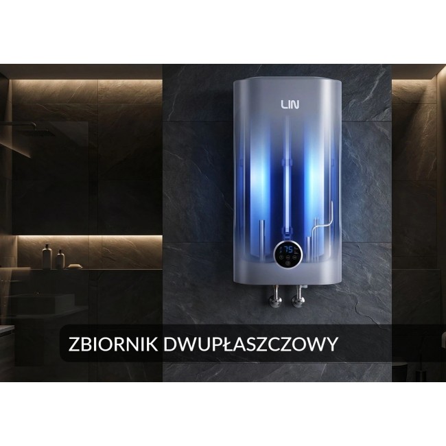 LIN LIFVD1SMGY 80L SMART Electric Water Heater, Grey, WiFi