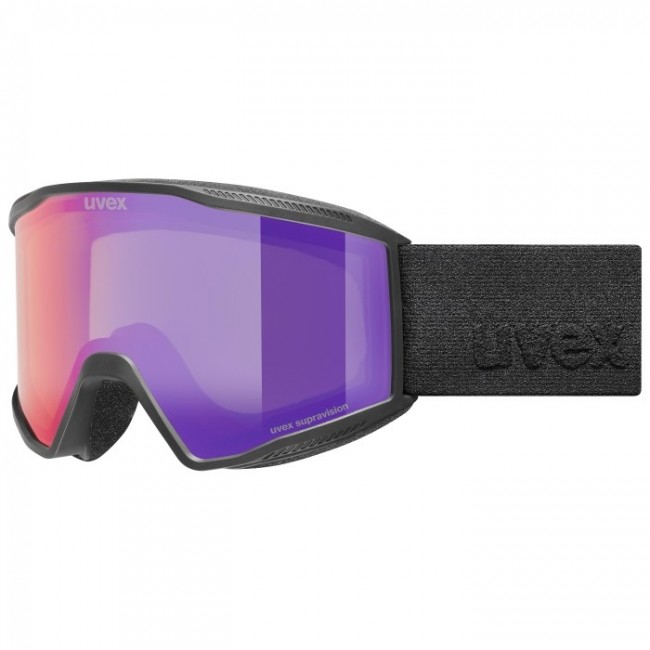 Uvex 5501822130 winter sport goggles Black Unisex Mirror Cylindrical(flat) lens