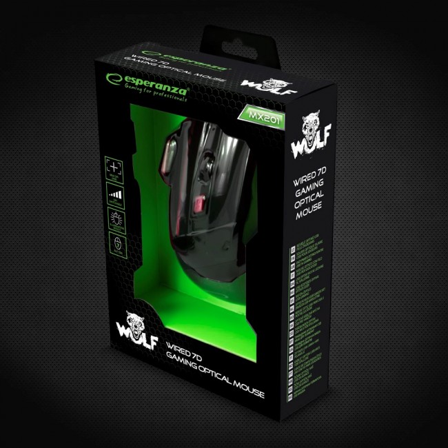 Esperanza EGM201R mouse USB Type-A Optical 2400 DPI Right-hand