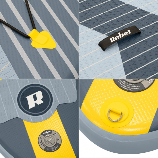REBEL ACTIVE SMALL INFLATABLE SUP BOARD GRAY RBA-4511 REBEL ACTIVE SMALL INFLATABLE SUP BOARD GRAY RBA-4511