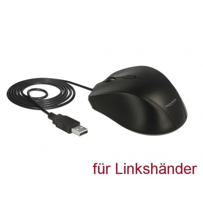 DeLOCK 12548 mouse Office Left-hand USB Type-A Optical 2400 DPI