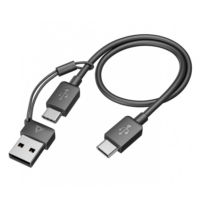 HP Poly Voyager Focus 2 USB-C-C Headset +USB-C/A Adapter